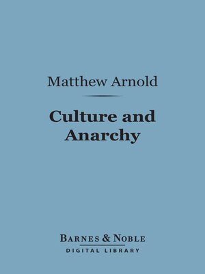 cover image of Culture and Anarchy (Barnes & Noble Digital Library)